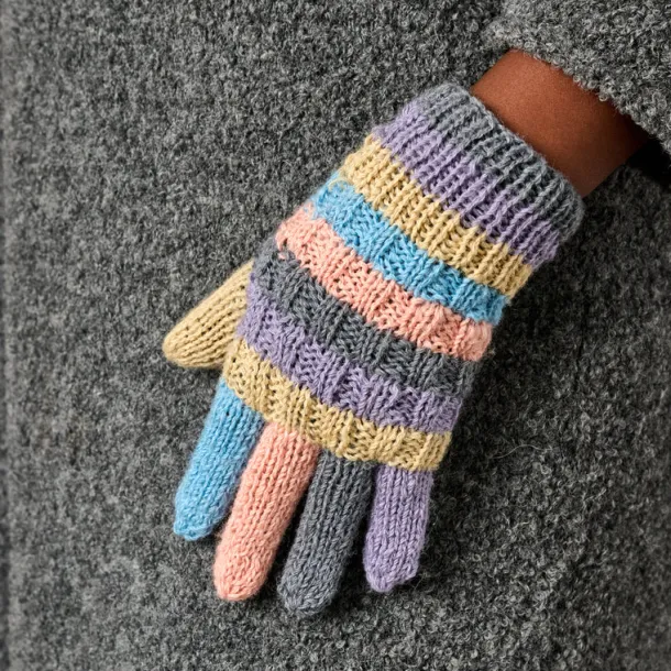 Pastel Stripes Wool Gloves