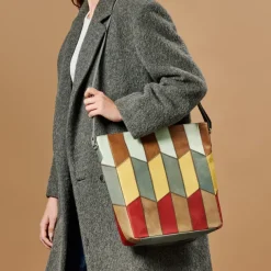 Patchwork Eco-Leather Shoulder Bag