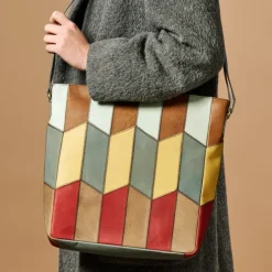 Patchwork Eco-Leather Shoulder Bag