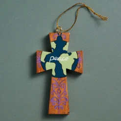 Peace On Earth Cross Ornament - Collectible 2024