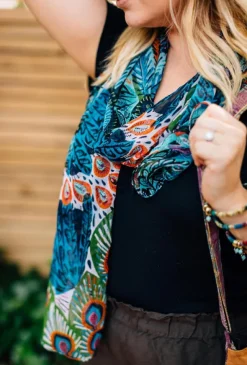 Peacock Pattern Scarf