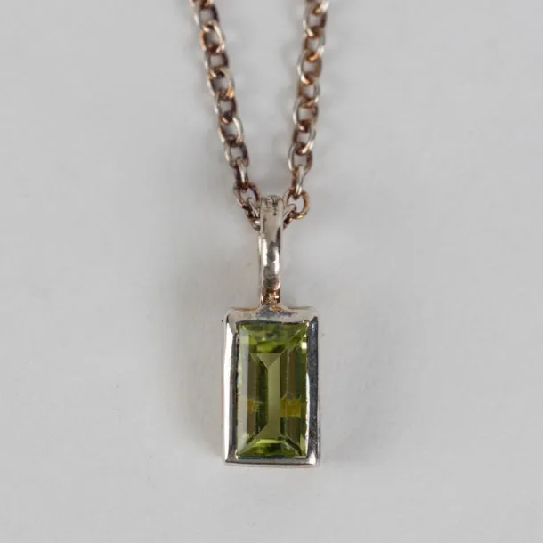 Peridot Silver Pendant Necklace
