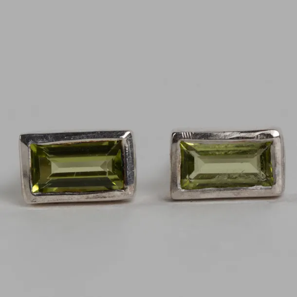 Peridot Silver Stud Earrings