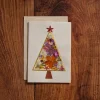 Pressed Flower Christmas Tree Card