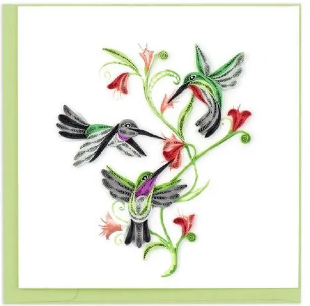 Quilled Hummingbirds Greeting Card