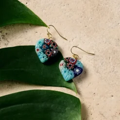 Raza Murano Millefiori Drop Earrings