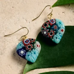 Raza Murano Millefiori Drop Earrings