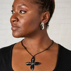 Reclaimed Horn Cross Pendant