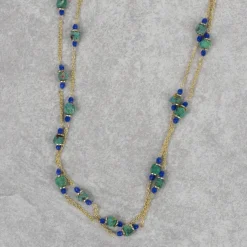 Recycled Sari & Glass Bead Necklace