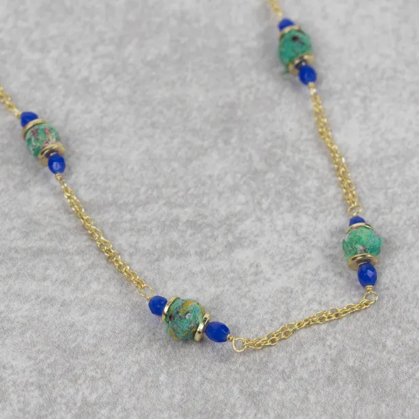 Recycled Sari & Glass Bead Necklace