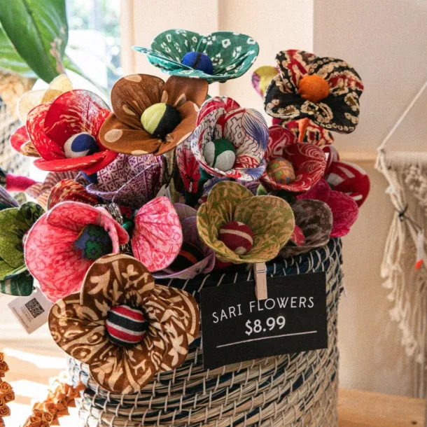 Recycled Sari Flower