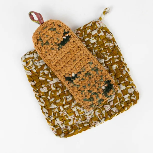 Recycled Sari Skillet Set