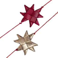 Red & Gold Palm Star Garland