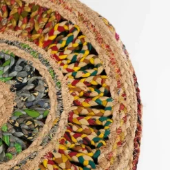Round Sari Jute Shoulder Bag