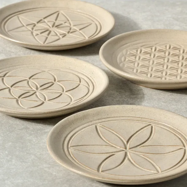 Sacred Geometry Appetizer Plates - Set of 4