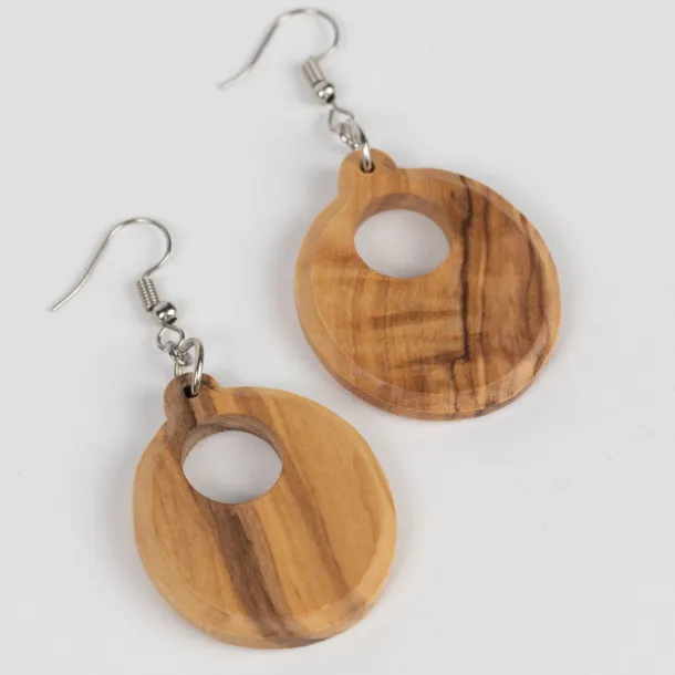 Sadaf Olive Wood Round Earrings
