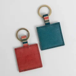 Shanti Square Leather Key Ring