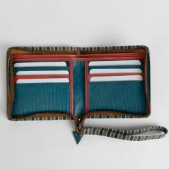 Shanti Striped Leather Wrist Wallet