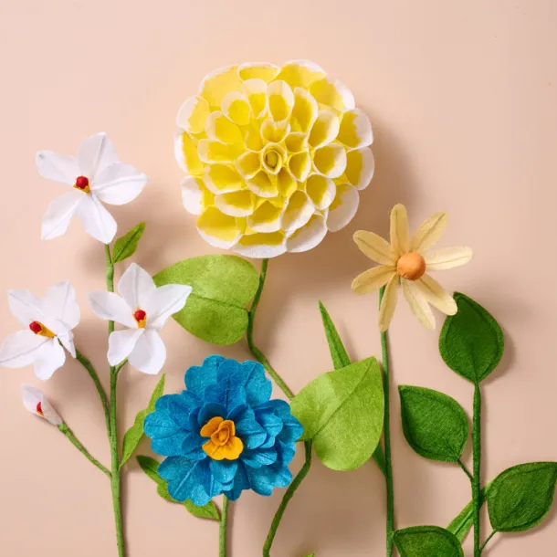 Silk Paper Cone Flowers - Cream