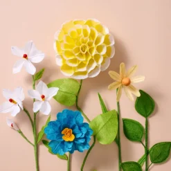 Silk Paper Cosmo Flowers - Blue