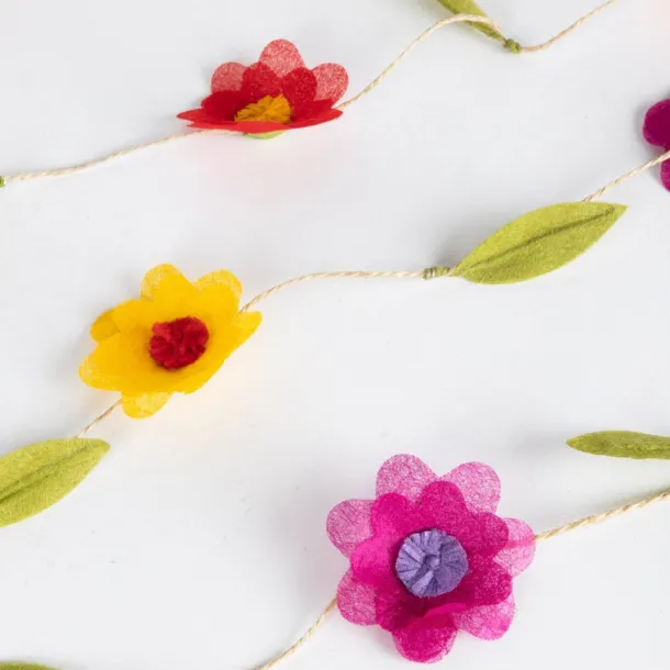 Silk Paper Flower Garland