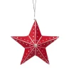 Silver & Red Star Ornament