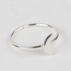 Silver Crescent Moon Ring