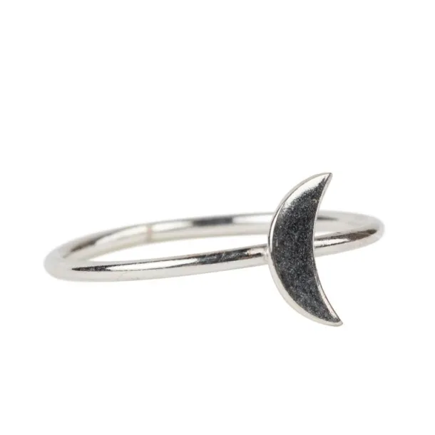 Silver Crescent Moon Ring
