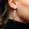 Silver Fringe Dangle Earrings
