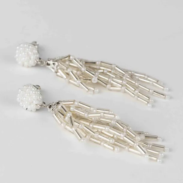 Silver Fringe Dangle Earrings
