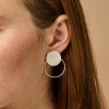 Silver Hoop Stud Earrings