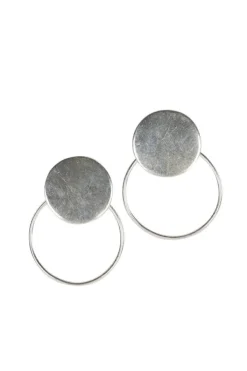 Silver Hoop Stud Earrings