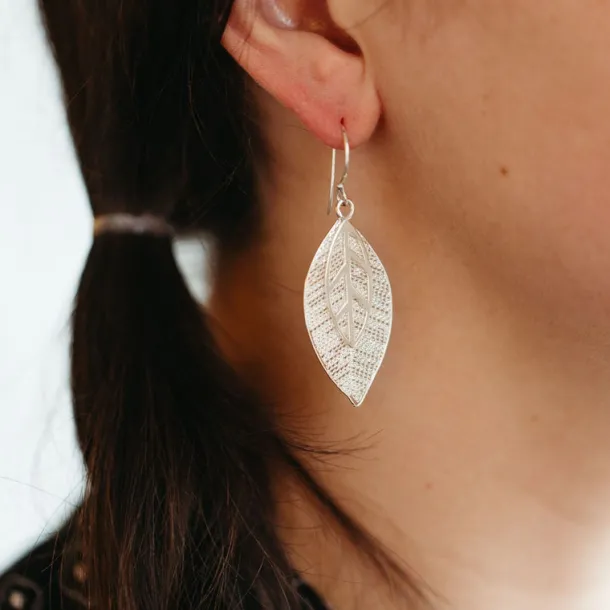 Silver Leaves Earrings