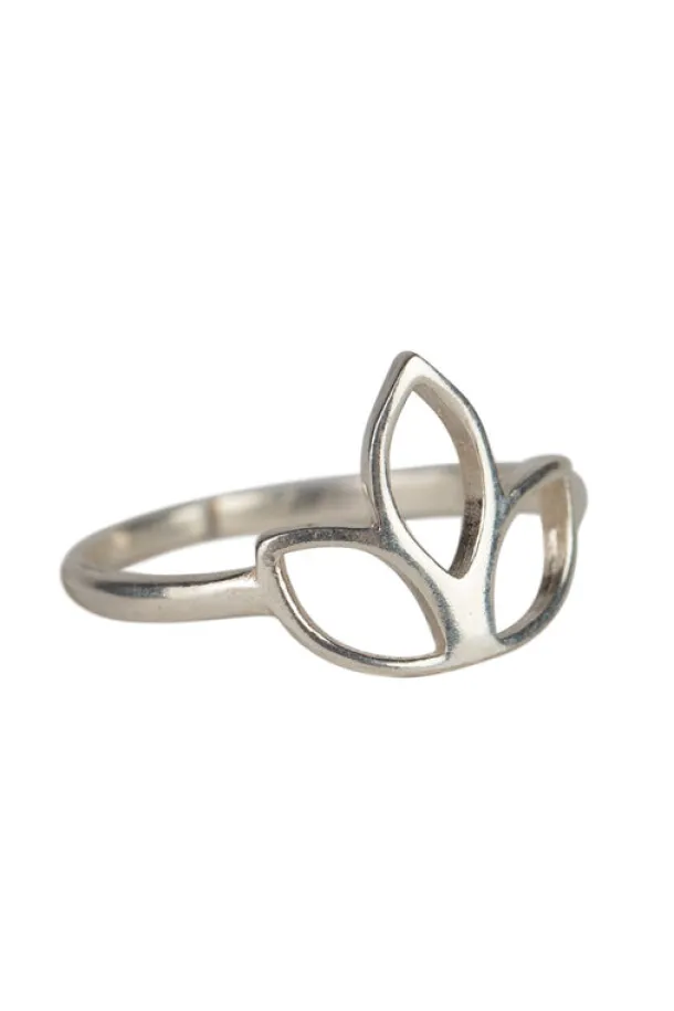 Silvery Lotus Ring