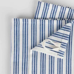 Small Stripe Blue White Tea Towel