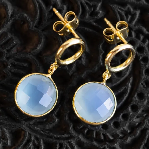 Sona Chalcedony Blue Gem Drop Earrings