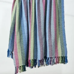 Striped Recycled Cotton Throw Blanket