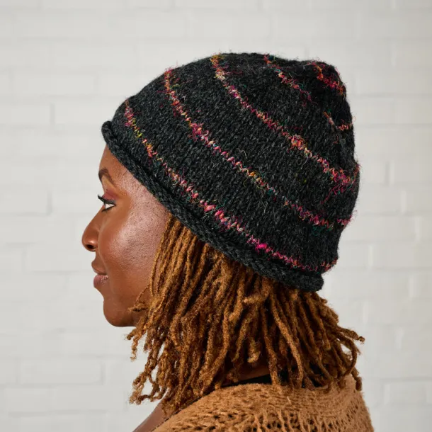 Striped Recycled Wool Knit Hat