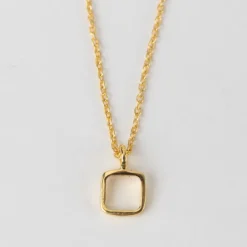 Sundar Square Pendant Gold Necklace
