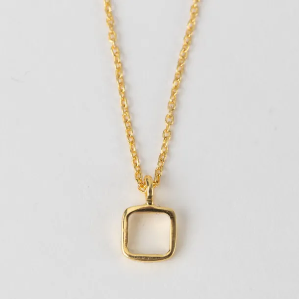 Sundar Square Pendant Gold Necklace