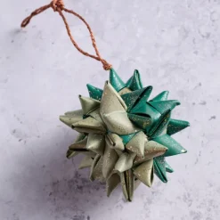 Supernova Folded Ball Ornament - Green