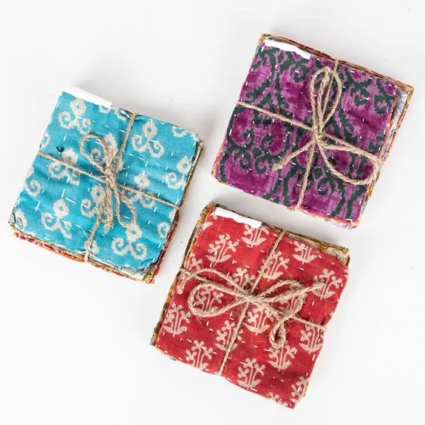 Surprise Kantha Coasters