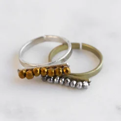 Taakat Gold Bar Silver Ring