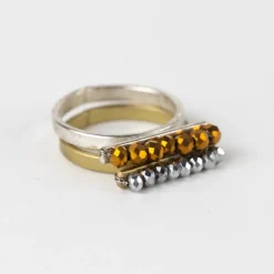 Taakat Gold Bar Silver Ring