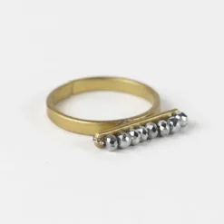 Taakat Silver Bar Brass Ring