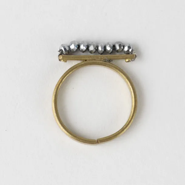 Taakat Silver Bar Brass Ring