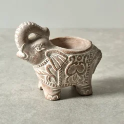 Terracotta Elephant Candleholder