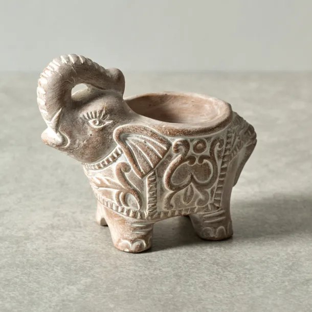 Terracotta Elephant Candleholder