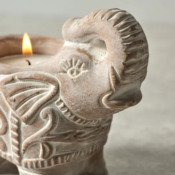 Terracotta Elephant Candleholder