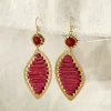 Threaded Leaf Drop Earrings